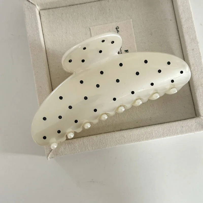 1PC Polka Dot Hair Grip Clip Exquisite Daily Styling Firm Hold for Various Hairstyles All Seasons Playful Accessory