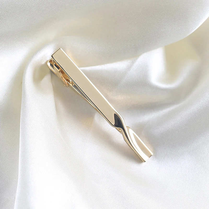 1Pcs Fashion Tie Clip for Men Copper Simple Bar Clasp Practical Mens Classic Tie Clips Clamp Pin Jewelry Necktie Wedding Gift