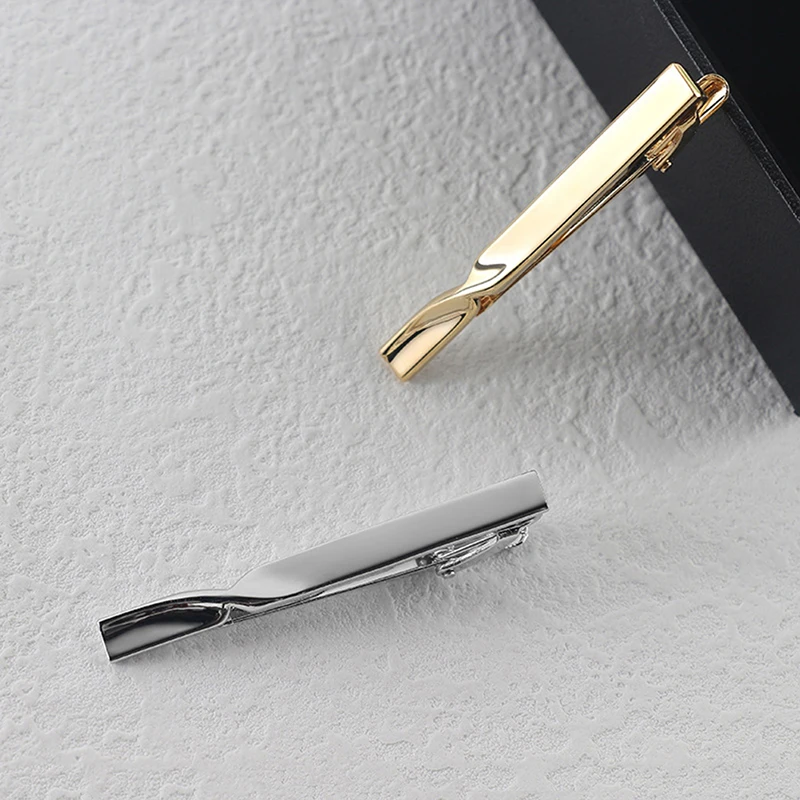 1Pcs Fashion Tie Clip for Men Copper Simple Bar Clasp Practical Mens Classic Tie Clips Clamp Pin Jewelry Necktie Wedding Gift