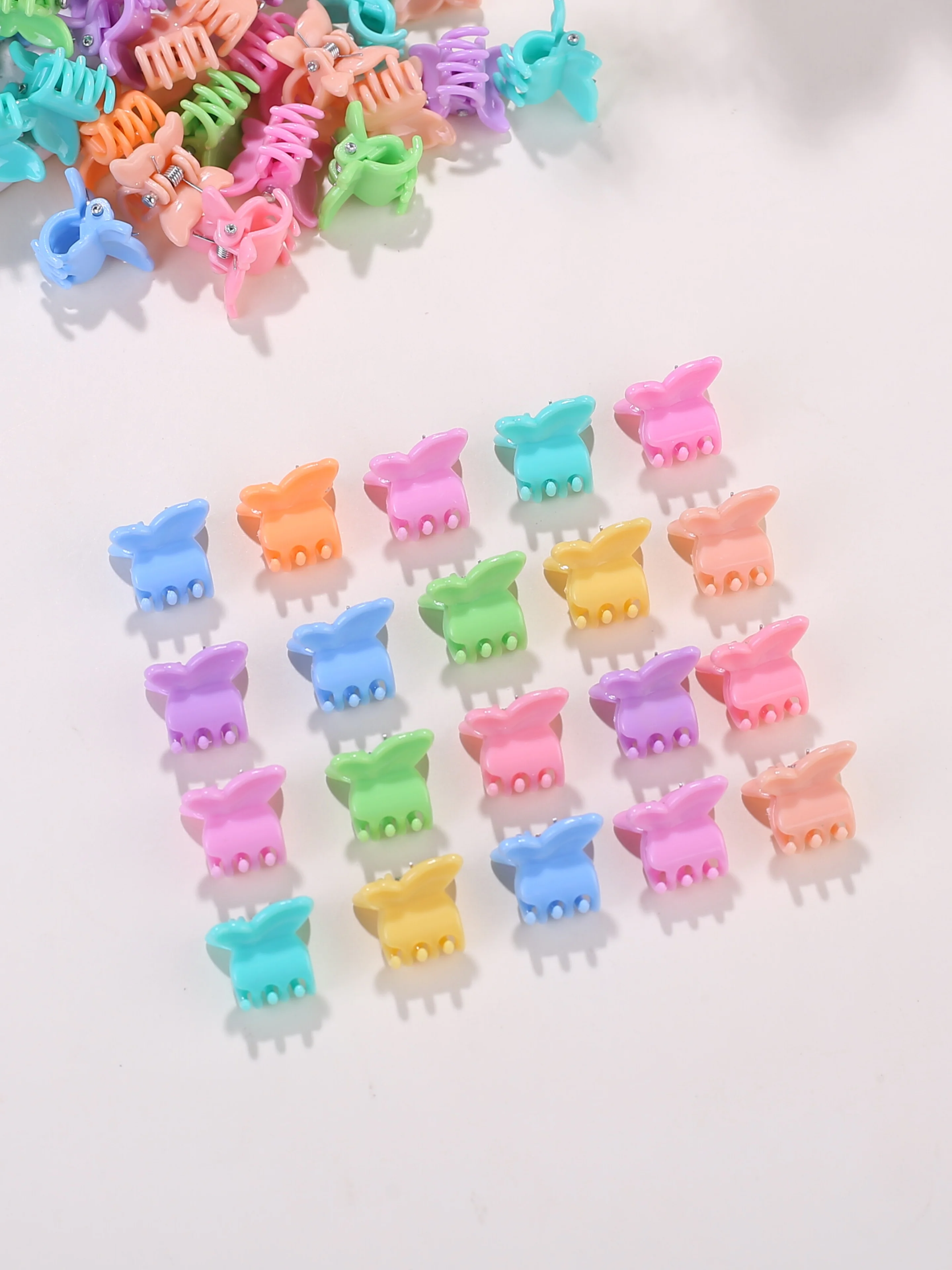 30/50/100pcs Cute Children's Plastic Hair Accessories, Fashionable Solid-Color Women's Single-Item Hair Accessories