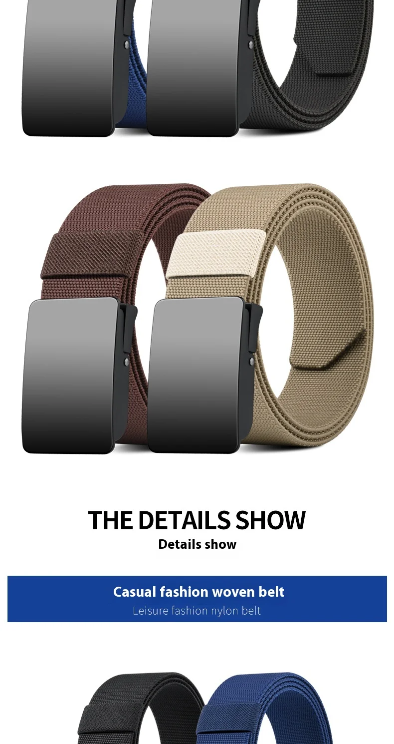 Youth Unisex Elastic Belt with Loosening, Breathable Woven Design, No-Drill Denim Pants Belt