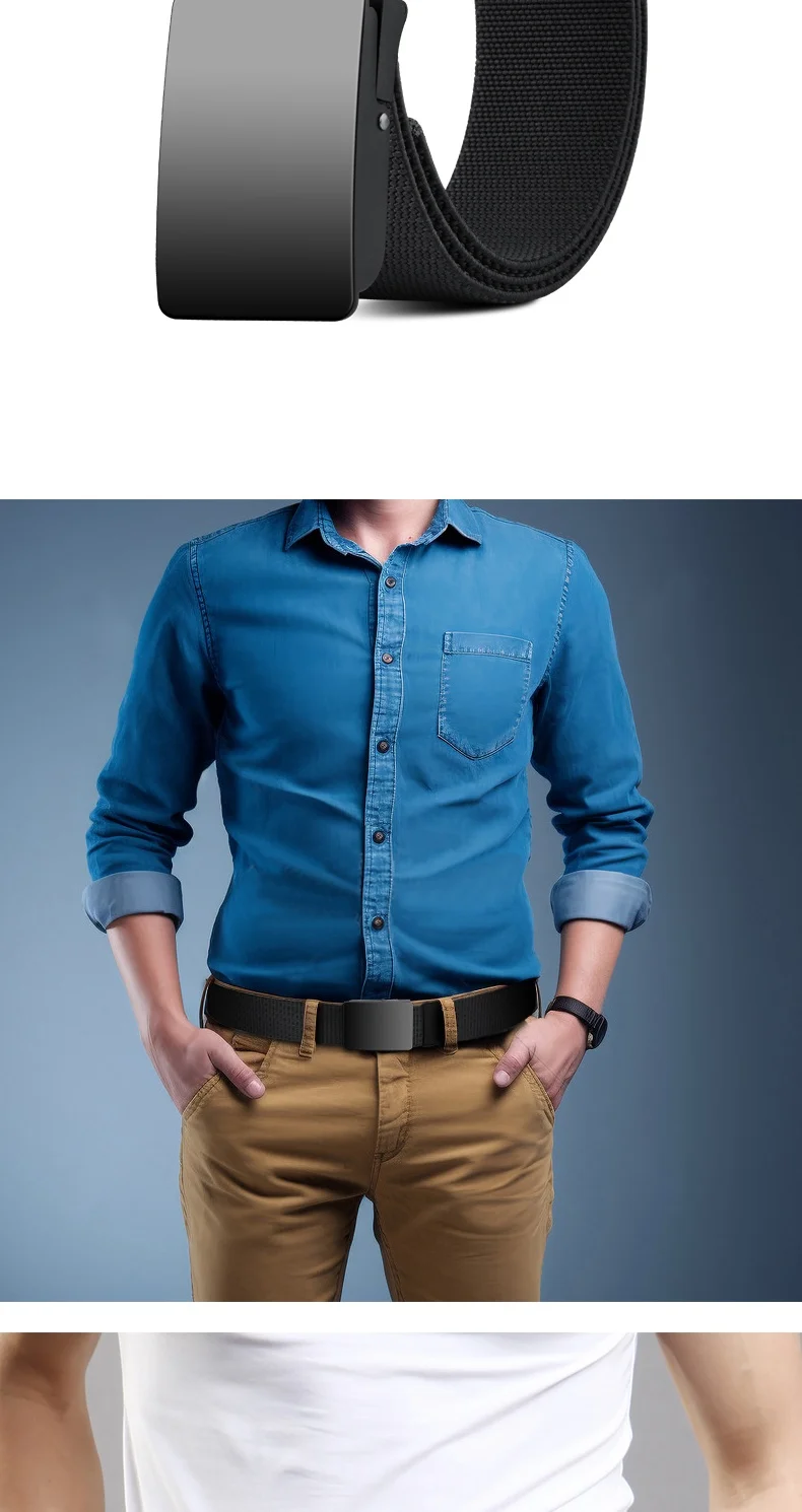 Youth Unisex Elastic Belt with Loosening, Breathable Woven Design, No-Drill Denim Pants Belt