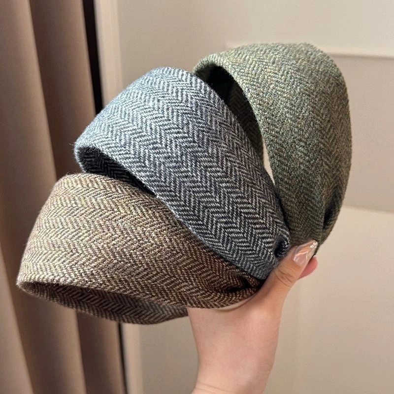 Vintage Wide Headband Women Thick Wool Hairband Fashionable Hair Accessories Stylish Hairband Chic Wide Headband for Women