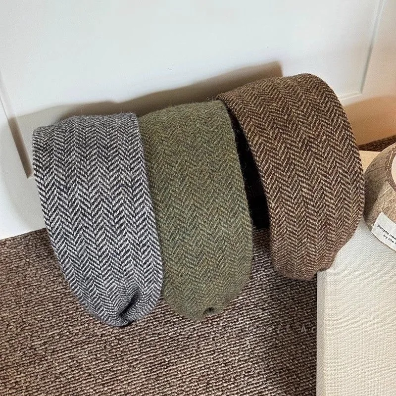 Vintage Wide Headband Women Thick Wool Hairband Fashionable Hair Accessories Stylish Hairband Chic Wide Headband for Women