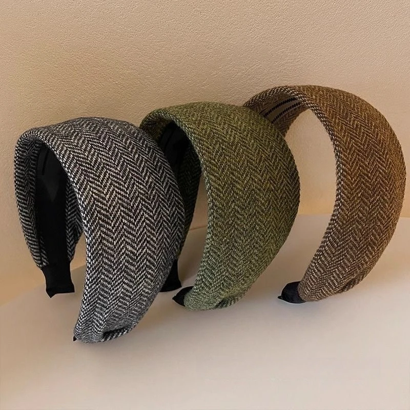 Vintage Wide Headband Women Thick Wool Hairband Fashionable Hair Accessories Stylish Hairband Chic Wide Headband for Women