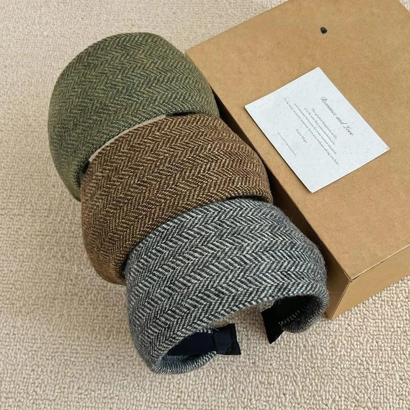 Vintage Wide Headband Women Thick Wool Hairband Fashionable Hair Accessories Stylish Hairband Chic Wide Headband for Women