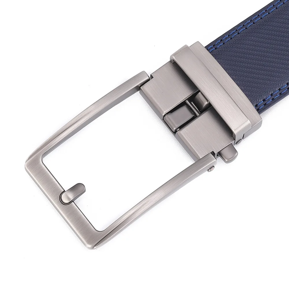 Automatic Buckle Adjustable Waistband Fashion No Holes Waist Straps for Formal Daily Wear Premium Cowhider Ratchet Belt for Men