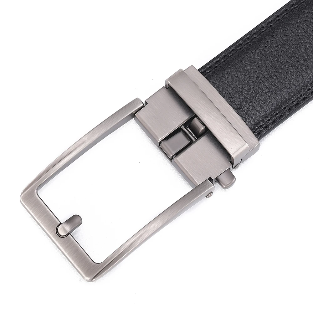Automatic Buckle Adjustable Waistband Fashion No Holes Waist Straps for Formal Daily Wear Premium Cowhider Ratchet Belt for Men