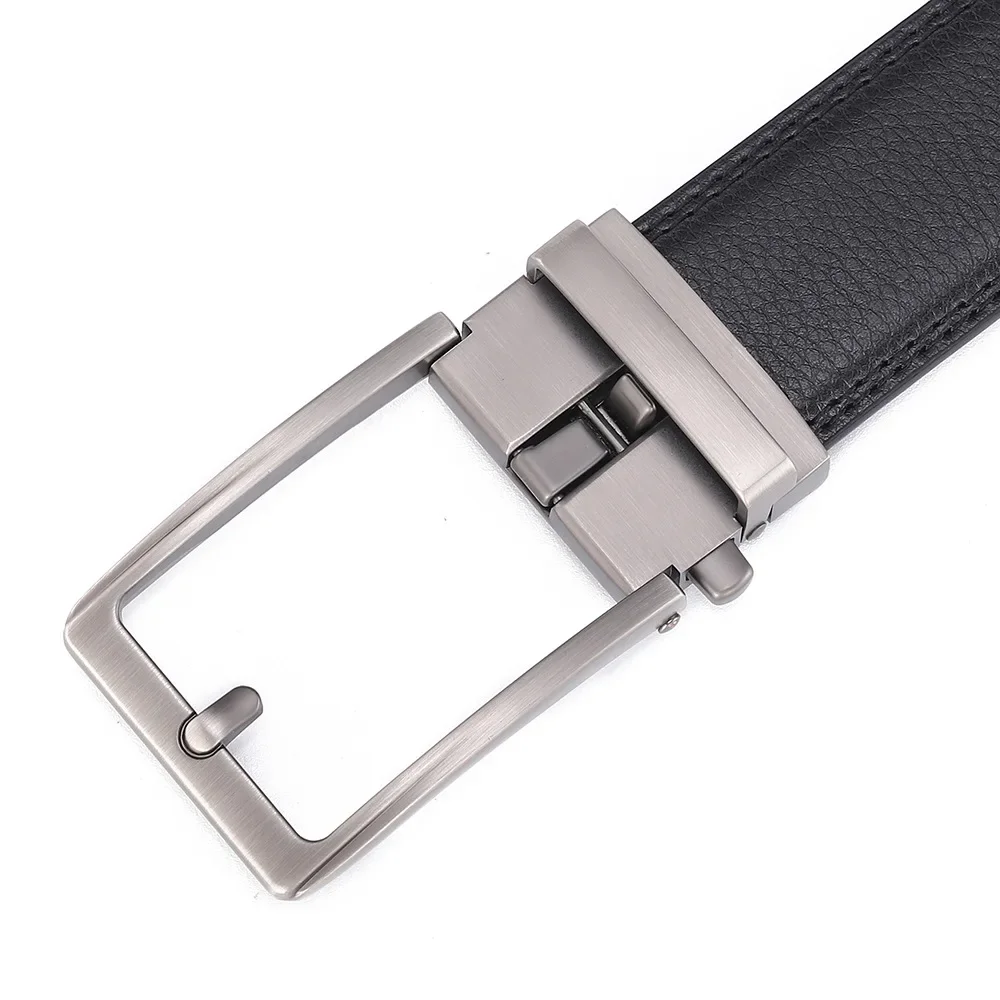 Automatic Buckle Adjustable Waistband Fashion No Holes Waist Straps for Formal Daily Wear Premium Cowhider Ratchet Belt for Men