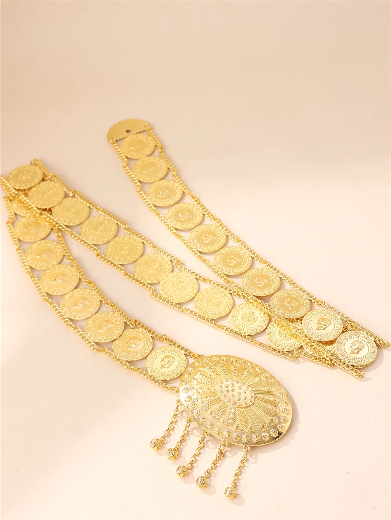 Arab Women's Belt Palace Vintage Style Adjustable Coin Chain Bridal Party Festival Gift