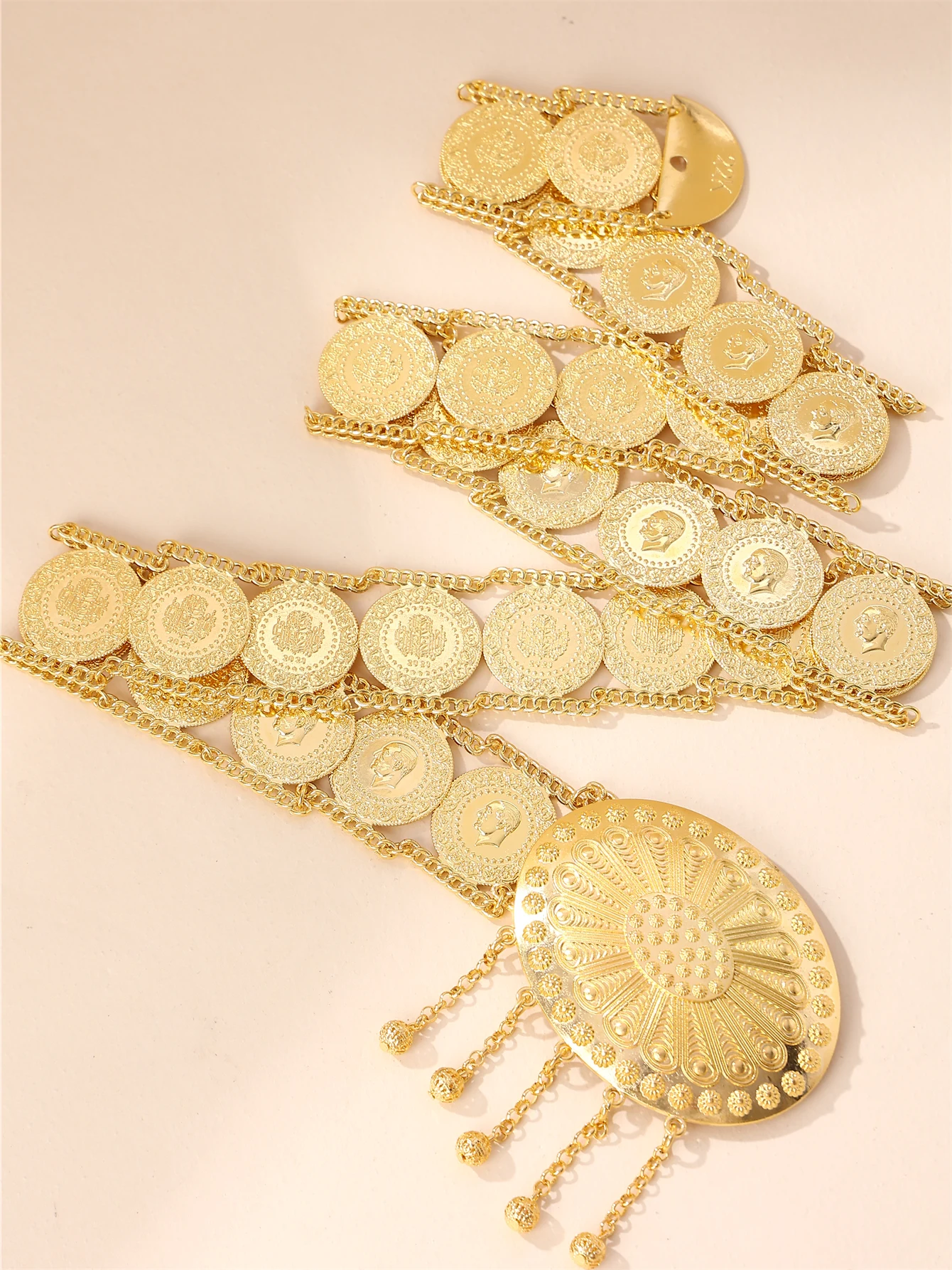 Arab Women's Belt Palace Vintage Style Adjustable Coin Chain Bridal Party Festival Gift
