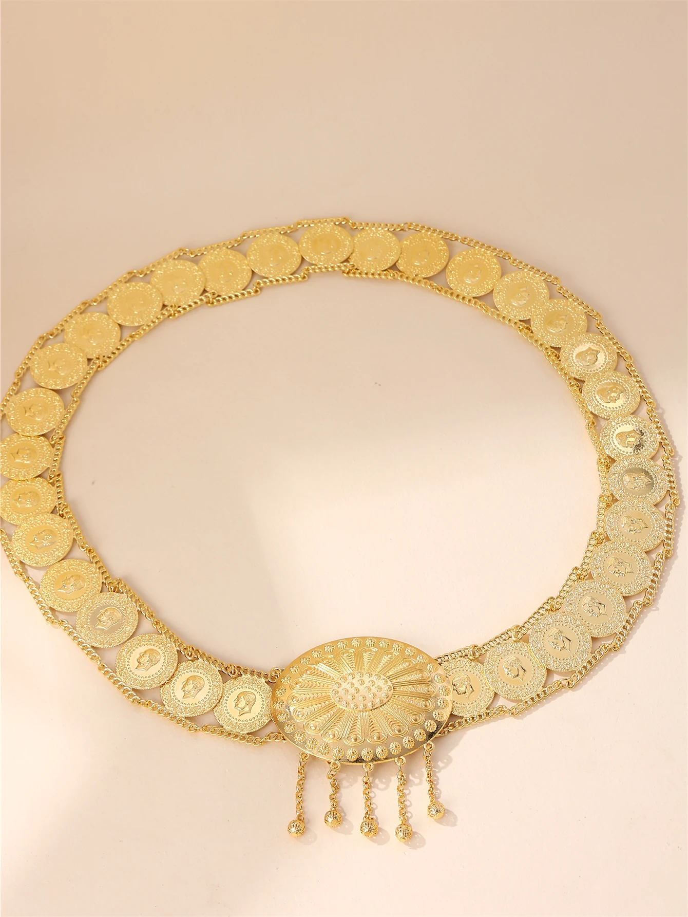Arab Women's Belt Palace Vintage Style Adjustable Coin Chain Bridal Party Festival Gift
