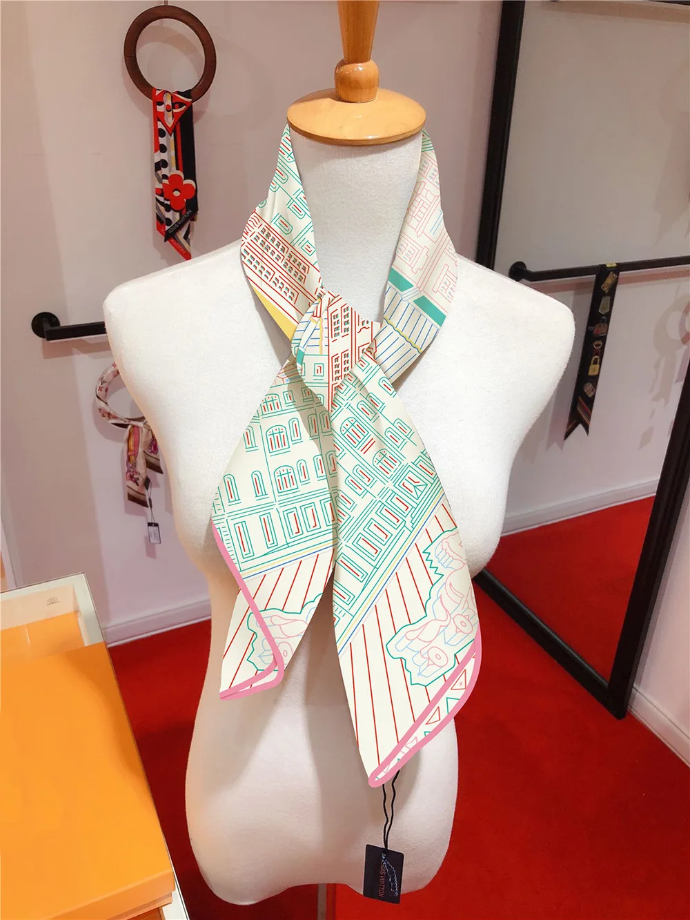 Twill Silk Scarf Shawl Luxury Brand Fubao City Architecture Square Scarf Women Hijabs Bandana Foulard Neckerchief Head Scarves