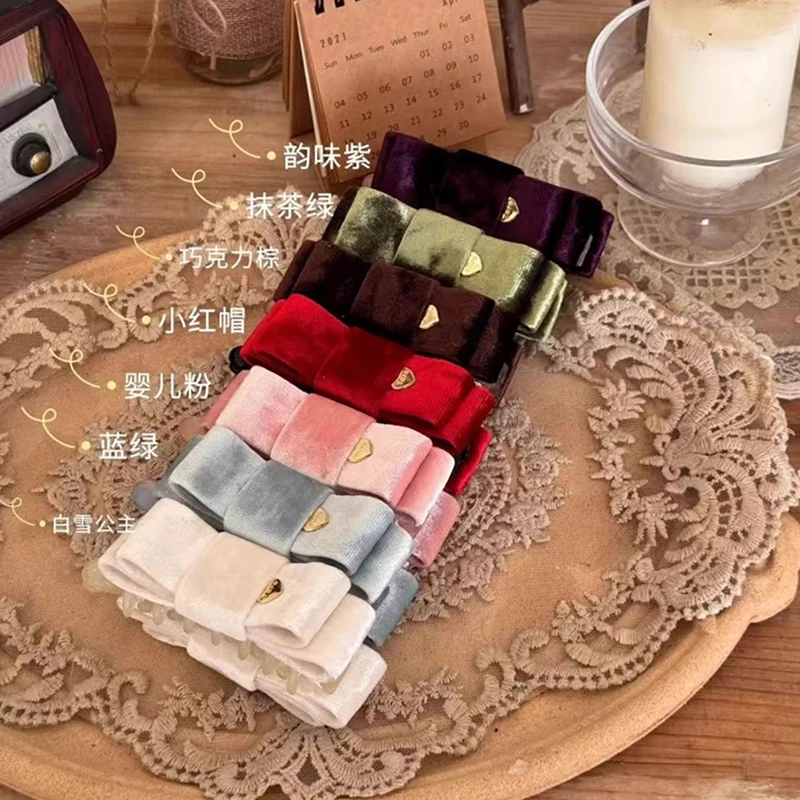 Lystrfac Fashion Velvet Hair Bow Banana Hair Clips for Women Girls Elegant Horsetail Hairpin Headdress Female Hair Accessories