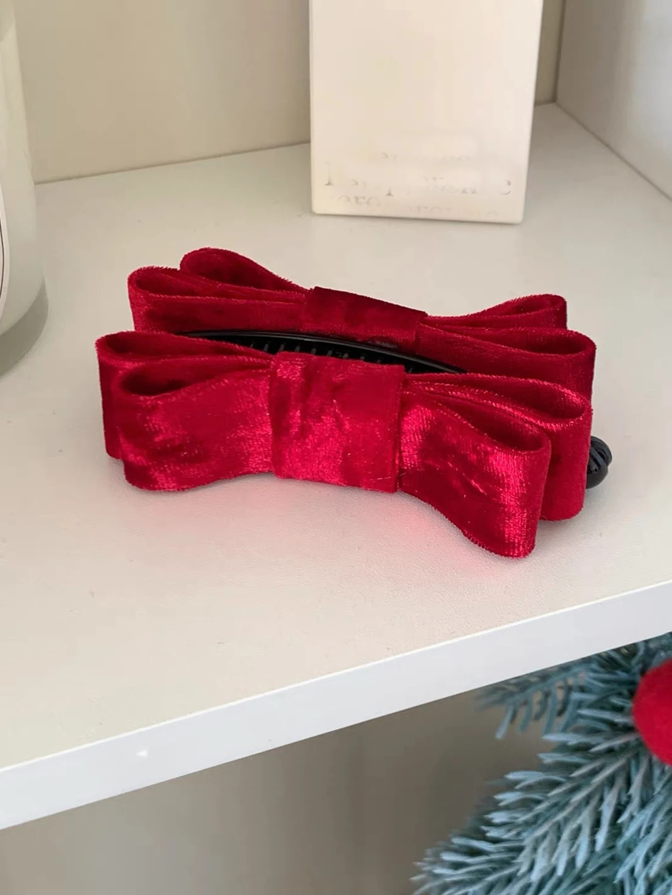 Lystrfac Fashion Velvet Hair Bow Banana Hair Clips for Women Girls Elegant Horsetail Hairpin Headdress Female Hair Accessories
