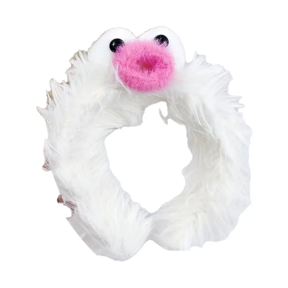 Funny Furry Monster Headband with Big Eyes, Plush Cartoon Headdress for Women Adults Face Washing & Party Wear Costume Cosplay
