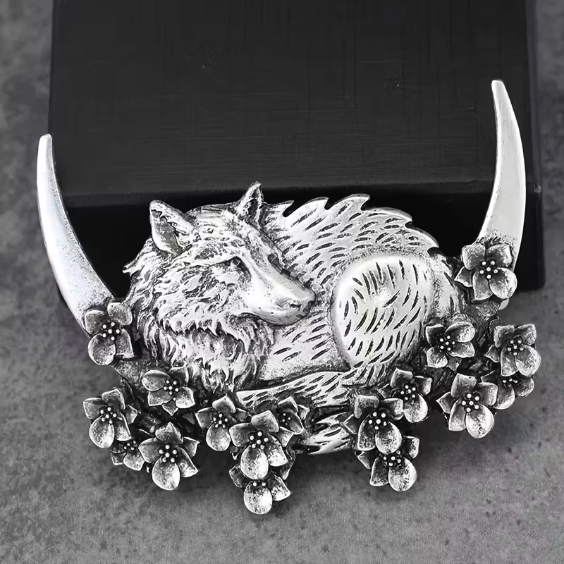 A Vintage Viking Wolf Hairpin, A Gift Featuring the Moon and the Wolf - Perfect for the Occasion.