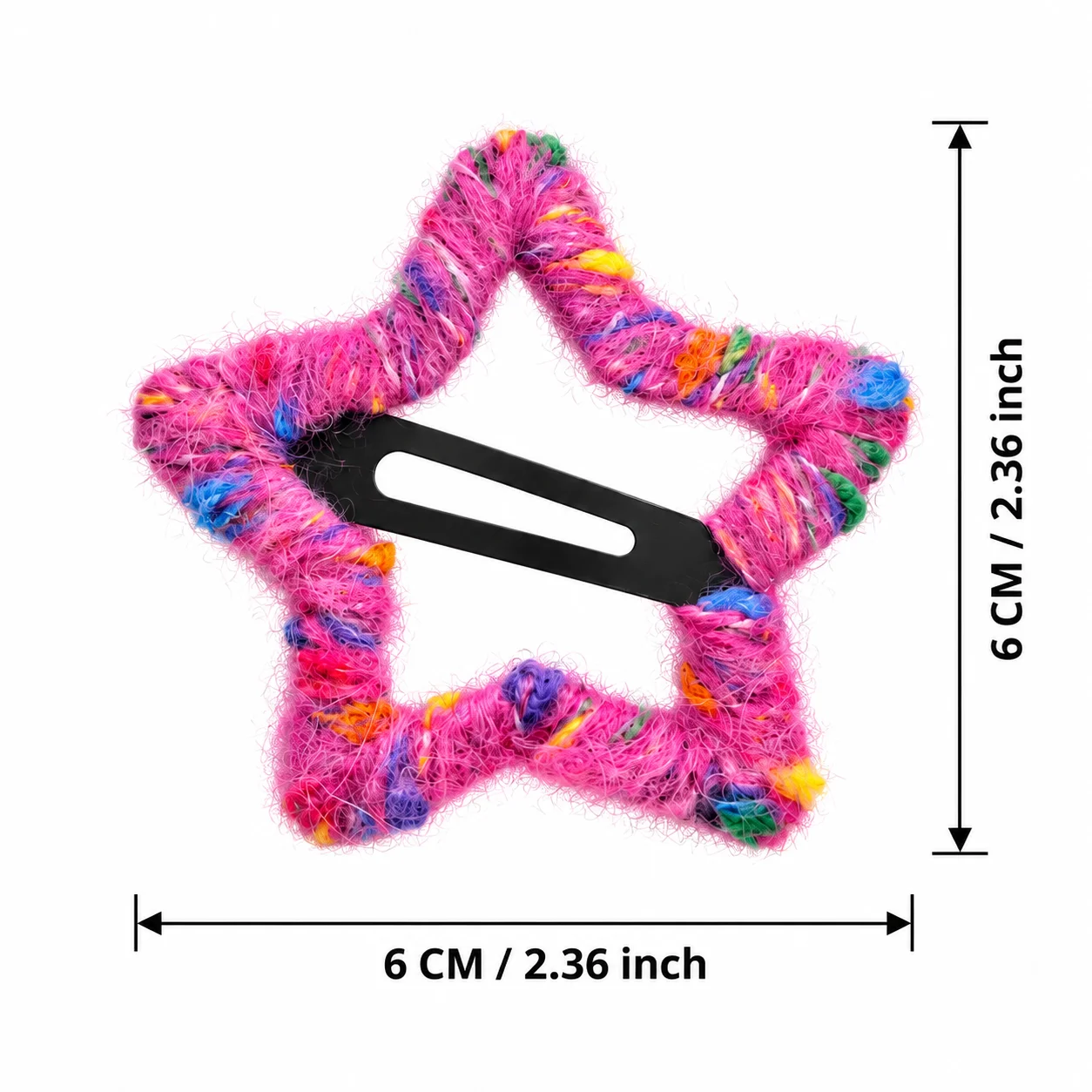 Handmade Yarn Wrapped Star Hair Clips Cute Colorful Korean Fuzzy Snap Barrettes for Women and Girls Fall Winter Hair Accessories