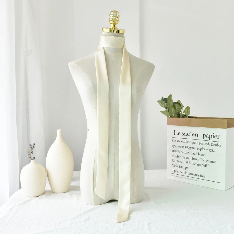 200Cm Scarf Diy 5X Satin Silk Narrow Neckerchief Solid Neck Scarves Long Thin Head Hair Band Bag Ribbon Headbands