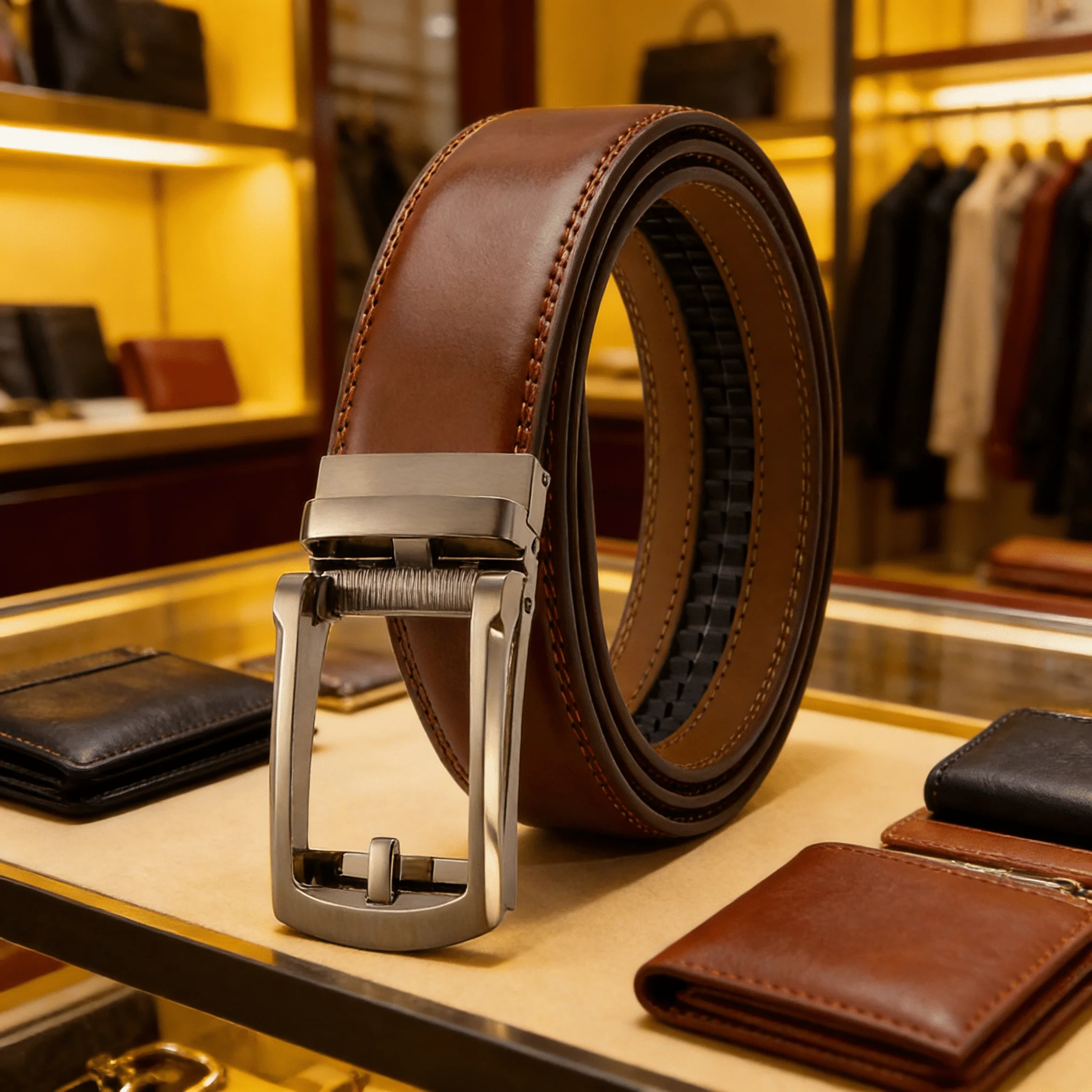 Luxury Male Automatic Waistband Men's Genuine Leather Belt of Metal Automatic Buckle Designer High Quality Cowhide Waist Straps