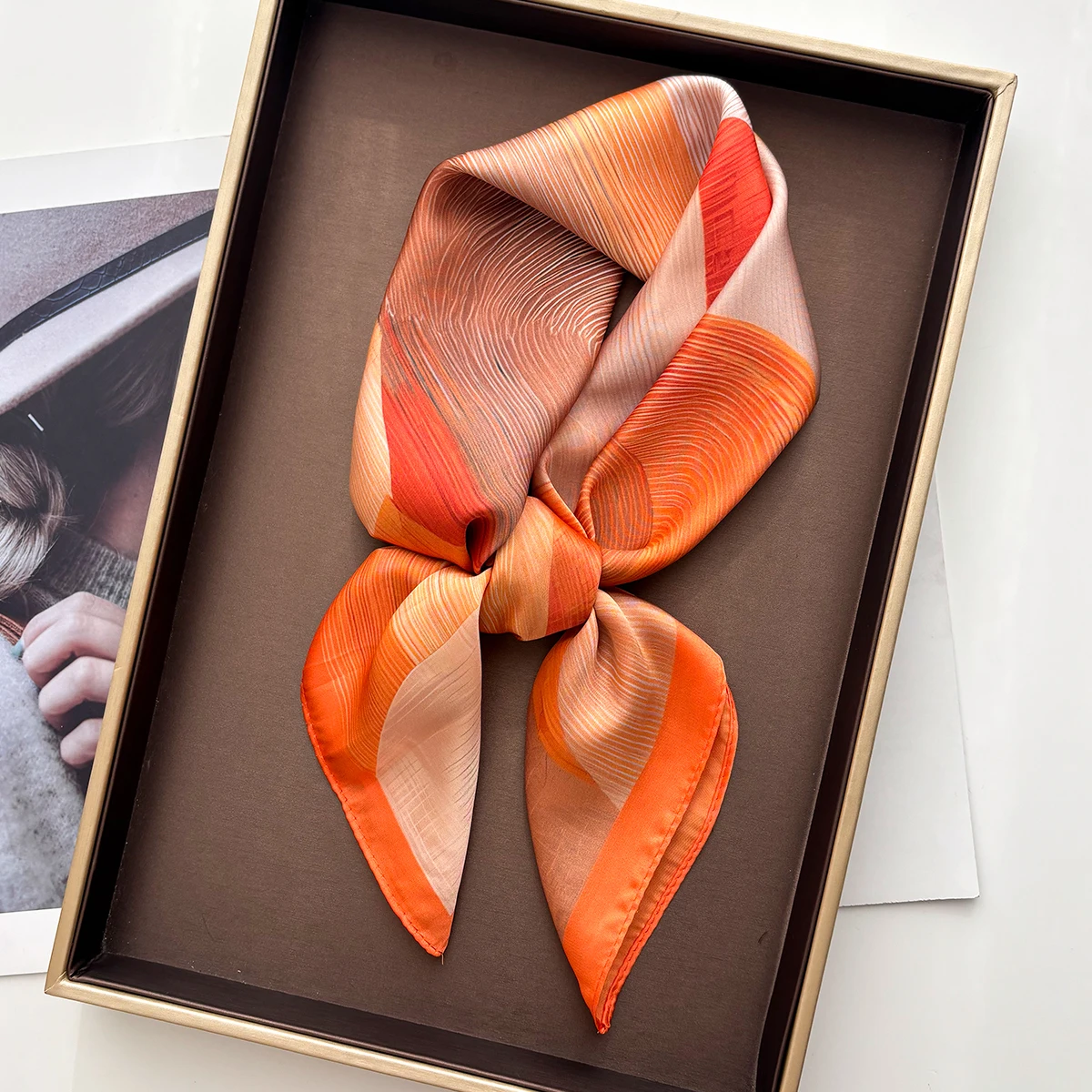 Luxury Square Scarf For Women Imitation Silk Scarves Bandanas Elegant Ladies Hijab Neckerchief Fashion Soft Stain Shawl Wraps