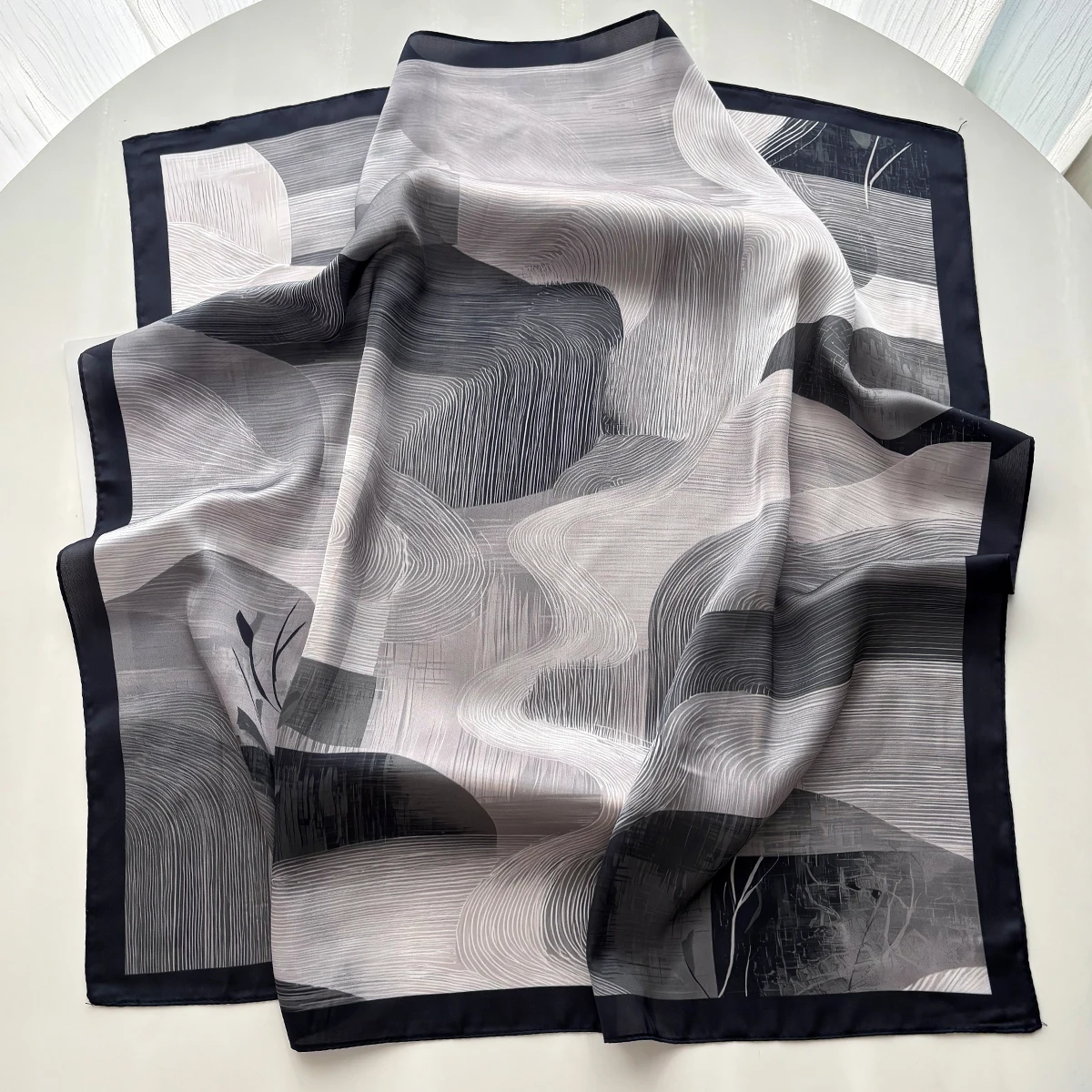 Luxury Square Scarf For Women Imitation Silk Scarves Bandanas Elegant Ladies Hijab Neckerchief Fashion Soft Stain Shawl Wraps