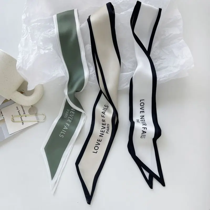 1/3pcs Minimally designed Instagram hair tie, bag, ribbon, Korean English printed scarf, decorative scarf, hair accessory