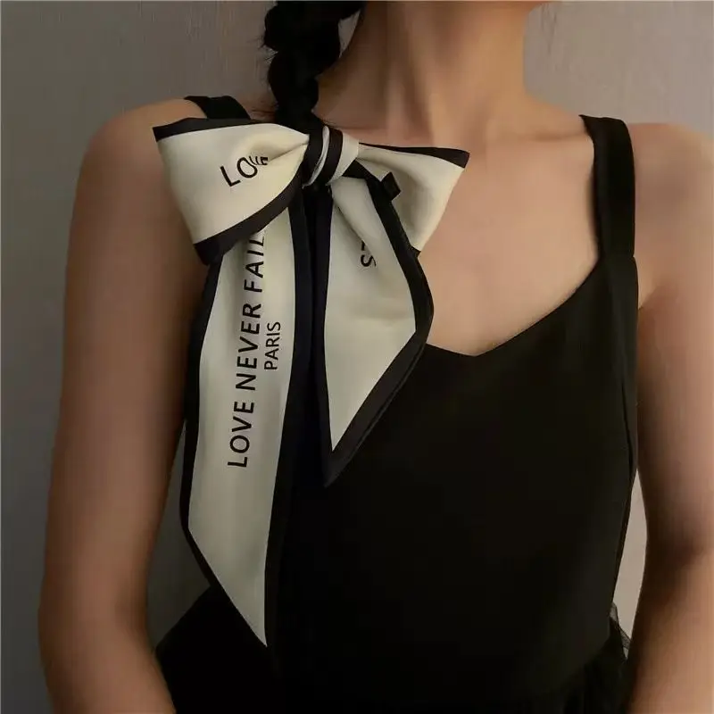 1/3pcs Minimally designed Instagram hair tie, bag, ribbon, Korean English printed scarf, decorative scarf, hair accessory