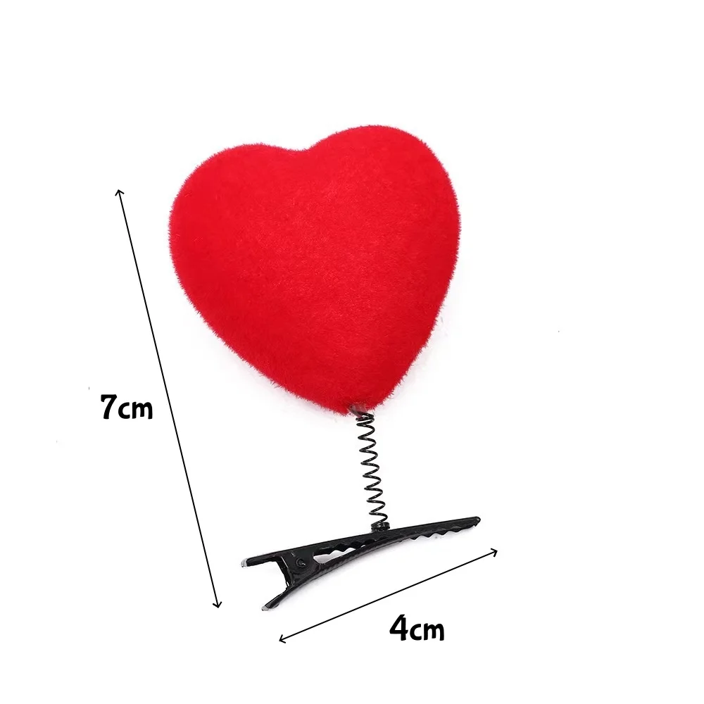 5/10pcs Heart Hair Clip 3D Plush Love Shaped Hairpins Fashion Duckbill Clip Wedding Party Hair Accessories for Girls Lady