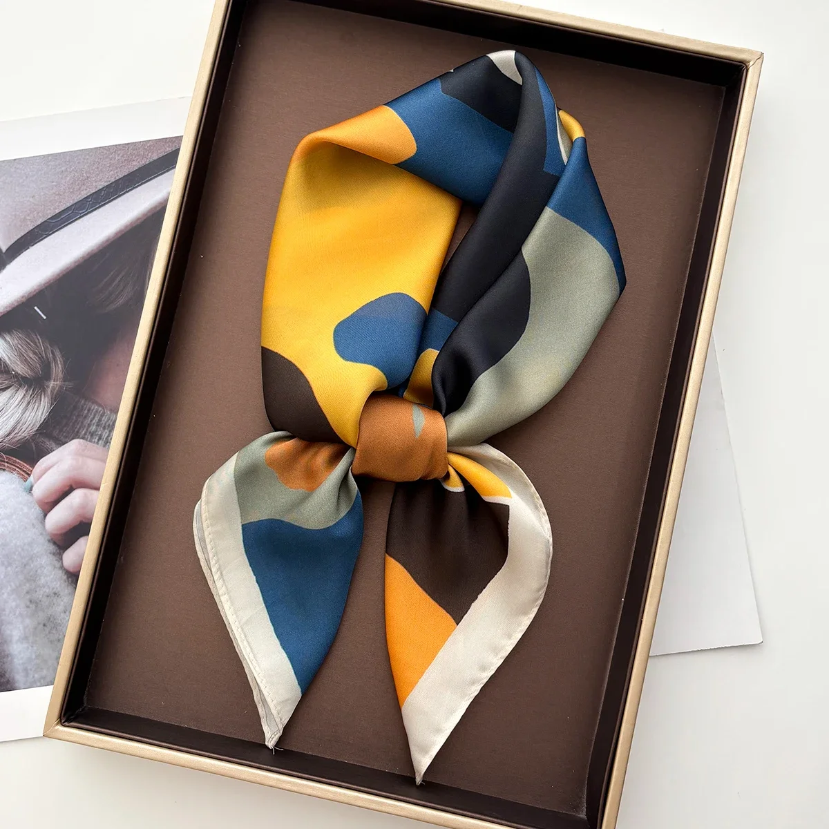 Square Scarf Silk Imitation Floral Print Neckerchief Bandana Lady Shawl Scarves Wrap Head Hair Band Ties 2026 Women