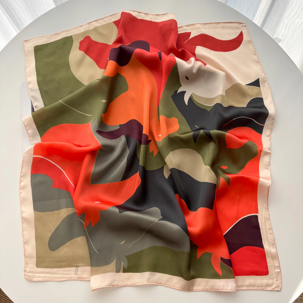 Square Scarf Silk Imitation Floral Print Neckerchief Bandana Lady Shawl Scarves Wrap Head Hair Band Ties 2026 Women