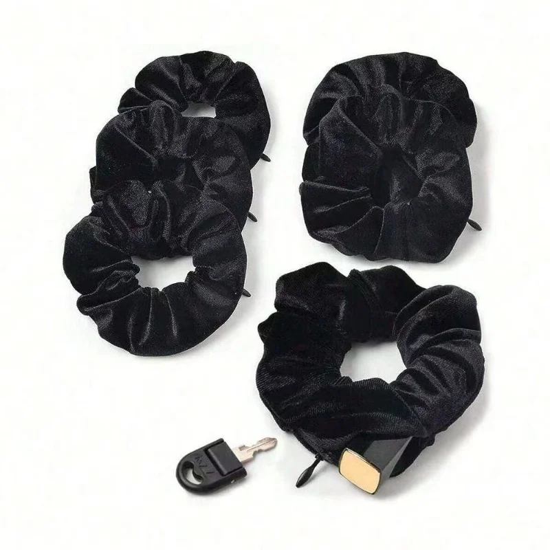 1Pc Portable Hidden Safe Sight Secret Zipper Hair Scrunchie Storage Case Hide Key Cash Jewelry Hair Accessories
