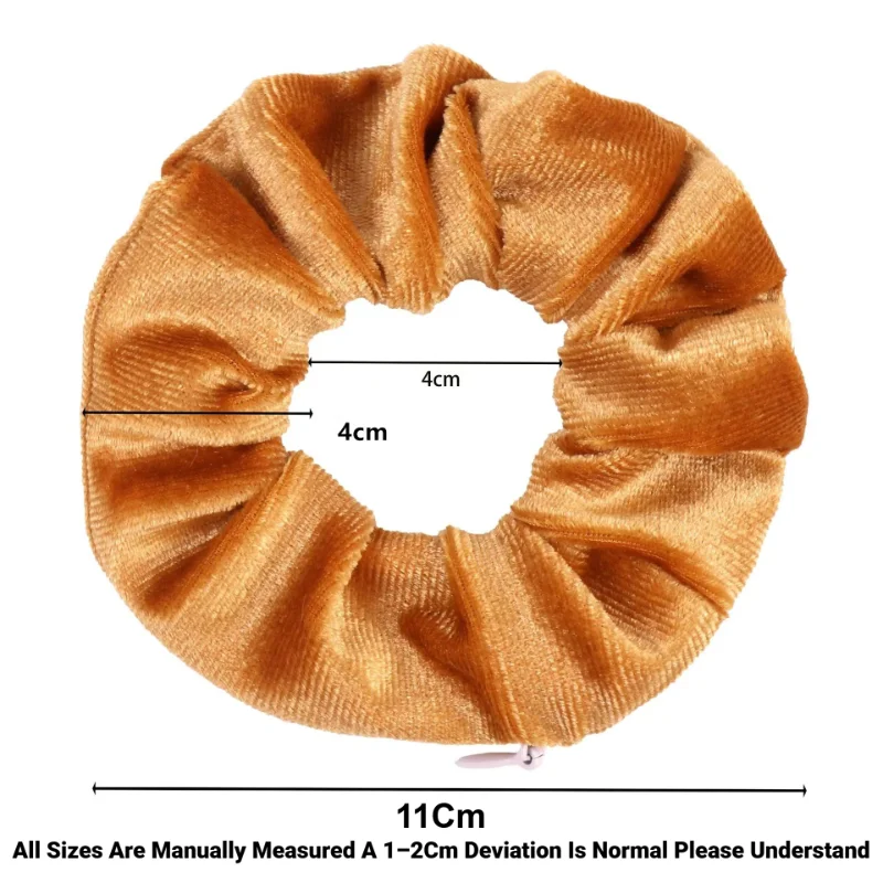 1Pc Portable Hidden Safe Sight Secret Zipper Hair Scrunchie Storage Case Hide Key Cash Jewelry Hair Accessories
