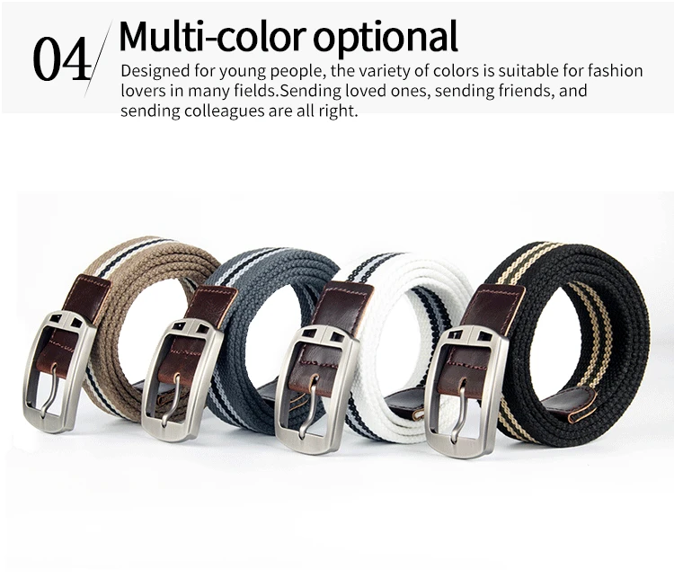 Men's and women's belt needle buckle canvas belt casual cargo belt Korean version of the tide male student youth outdoor belt