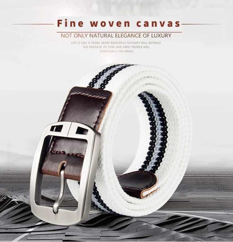 Men's and women's belt needle buckle canvas belt casual cargo belt Korean version of the tide male student youth outdoor belt