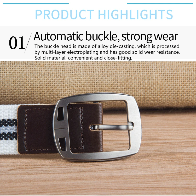 Men's and women's belt needle buckle canvas belt casual cargo belt Korean version of the tide male student youth outdoor belt