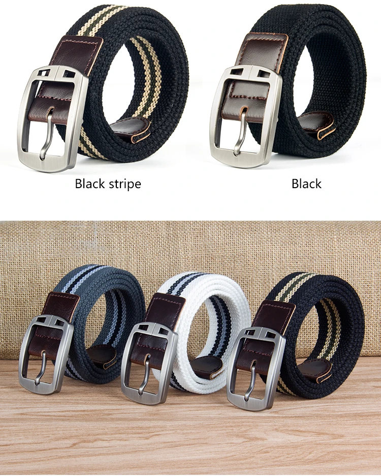 Men's and women's belt needle buckle canvas belt casual cargo belt Korean version of the tide male student youth outdoor belt