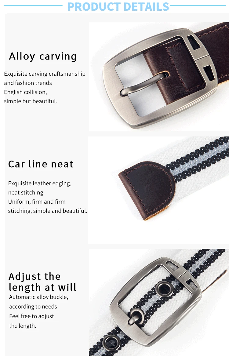 Men's and women's belt needle buckle canvas belt casual cargo belt Korean version of the tide male student youth outdoor belt