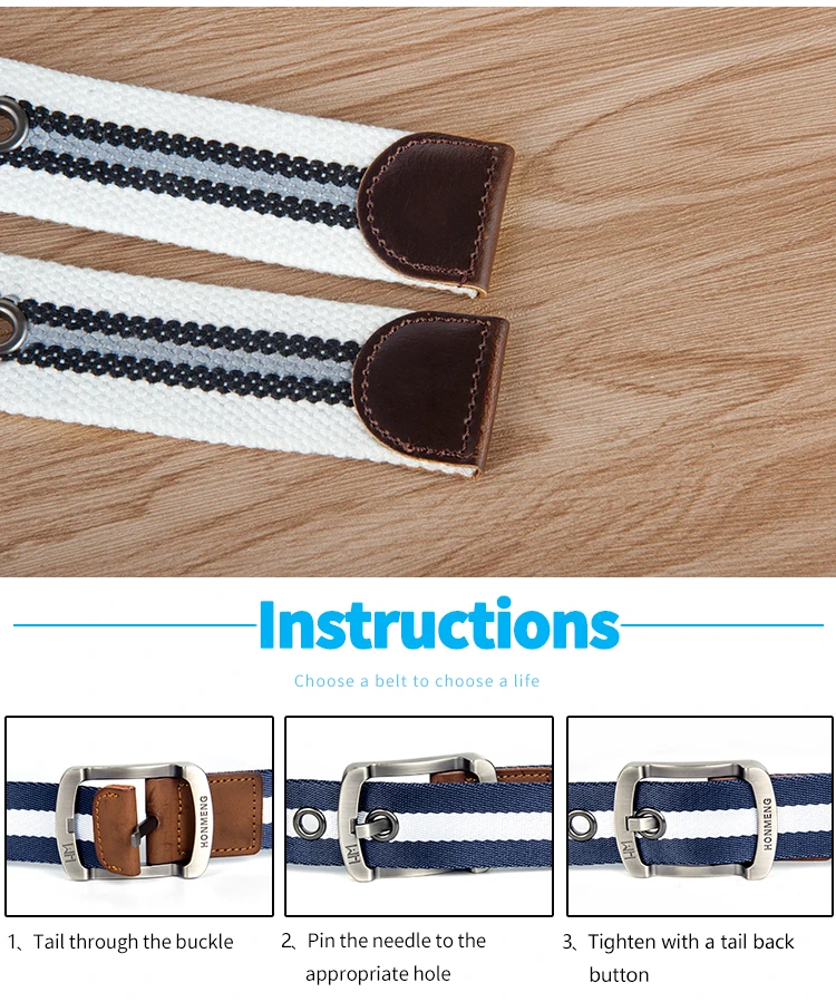 Men's and women's belt needle buckle canvas belt casual cargo belt Korean version of the tide male student youth outdoor belt