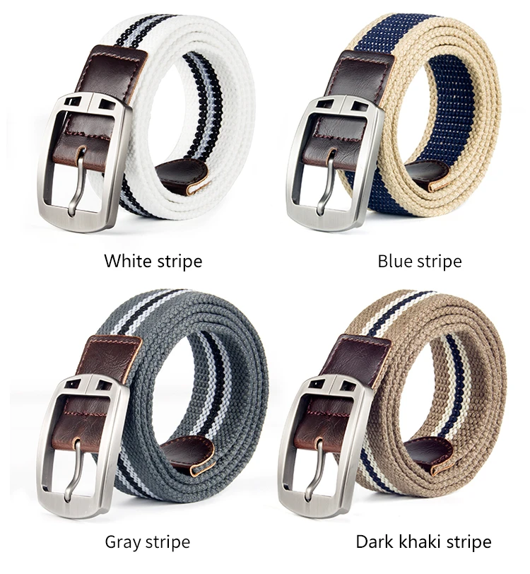 Men's and women's belt needle buckle canvas belt casual cargo belt Korean version of the tide male student youth outdoor belt