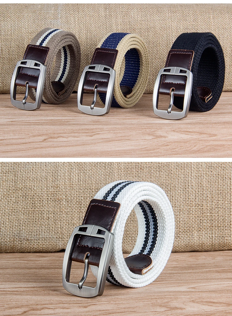 Men's and women's belt needle buckle canvas belt casual cargo belt Korean version of the tide male student youth outdoor belt