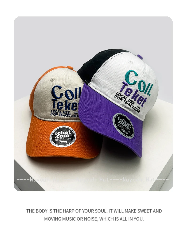New Men Women Korean Embroidered Letters Dolphin Baseball Hats Sunshade Color Block Versatile Retro Peaked Caps Fashion Street