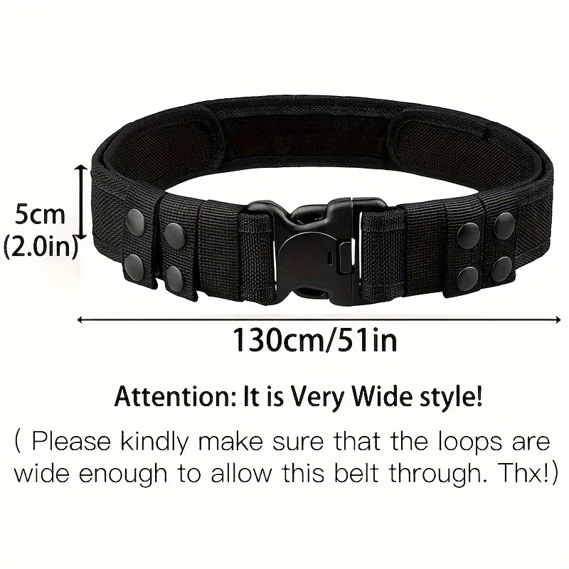 1pc Quick Release Tactical Belt for Men Fashion Style Combat Belt for Outdoor Activities and Fishing