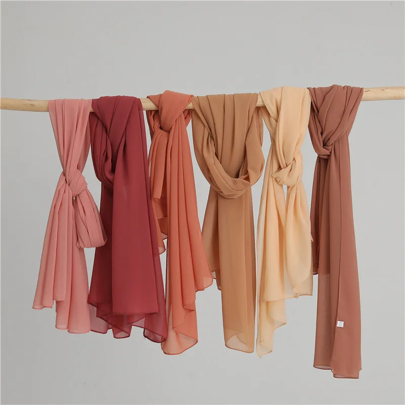 Summer Long Silk Scarf For Women Large Shawl Wrap Headband Solid Design Hijab Beach Stoles Female Foulard Echarpe Bandana