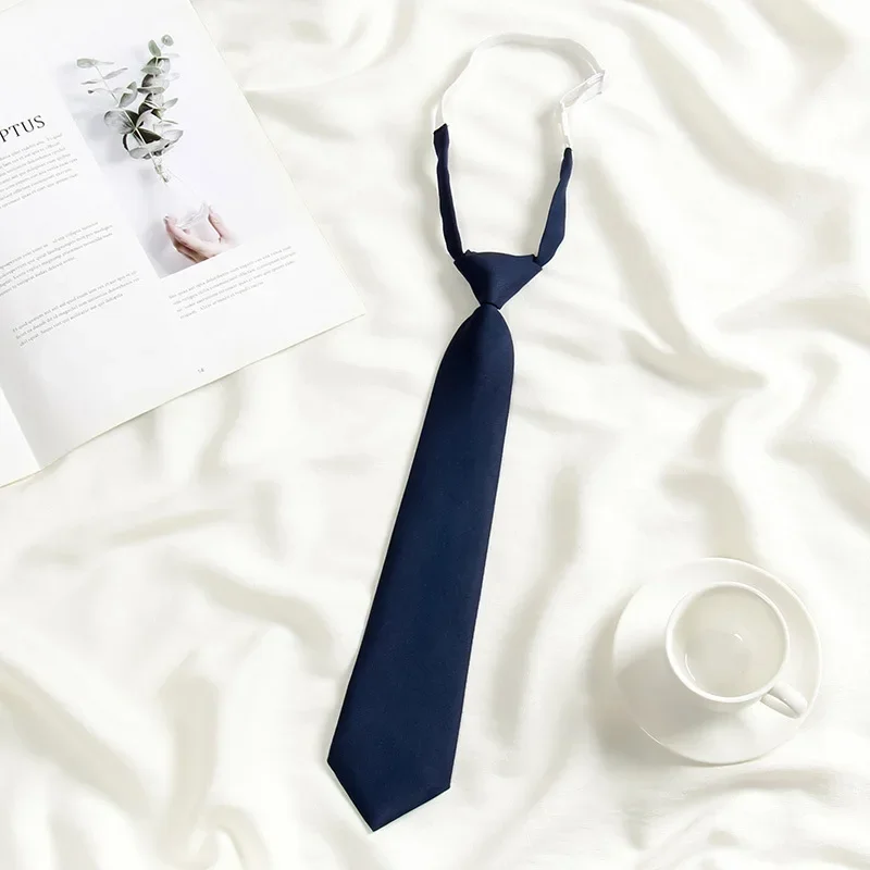Lazy JK Small Necktie Black Wine Red Solid Dark Blue Korean Women Sweet Grils Student Basic Style School Uniform Classic Ties