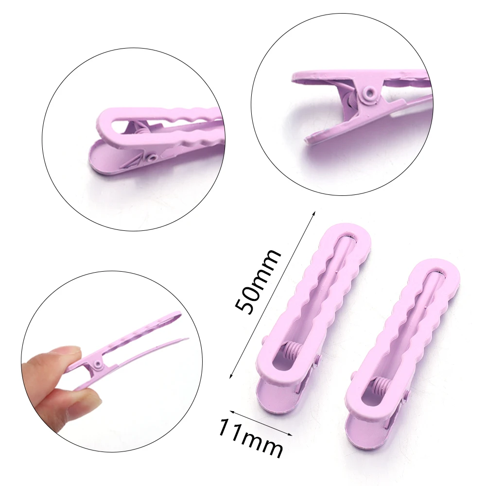 30pcs 5cm Candy Color Hair Clips Metal Hollow Wave Hairpin For Women Girls DIY Bangs Side Clip Makeup Hair Styling Accessories
