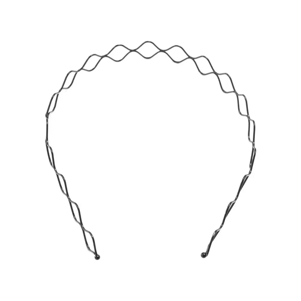 Fashion Cross Wave Shape Headband Spring Shape Simple Thin Metal Hair Hoop Elastic Double Layer Men Hair Bands Children