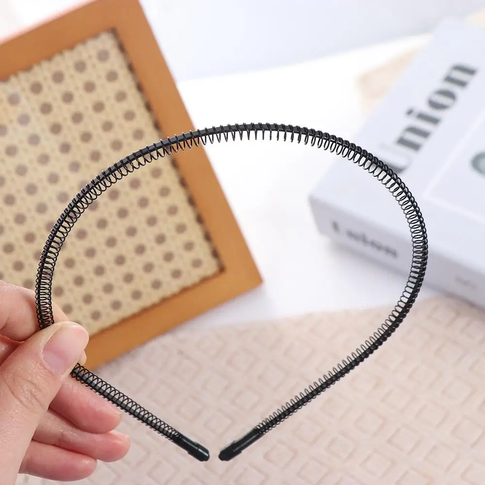 Fashion Cross Wave Shape Headband Spring Shape Simple Thin Metal Hair Hoop Elastic Double Layer Men Hair Bands Children
