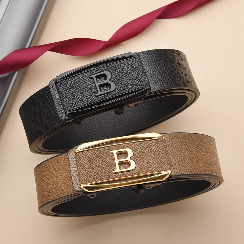 New Fashion Men's Crocodile Pattern Automatic Buckle Belt With Casual Pants Business Belt High-quality Men's Belt Accessories