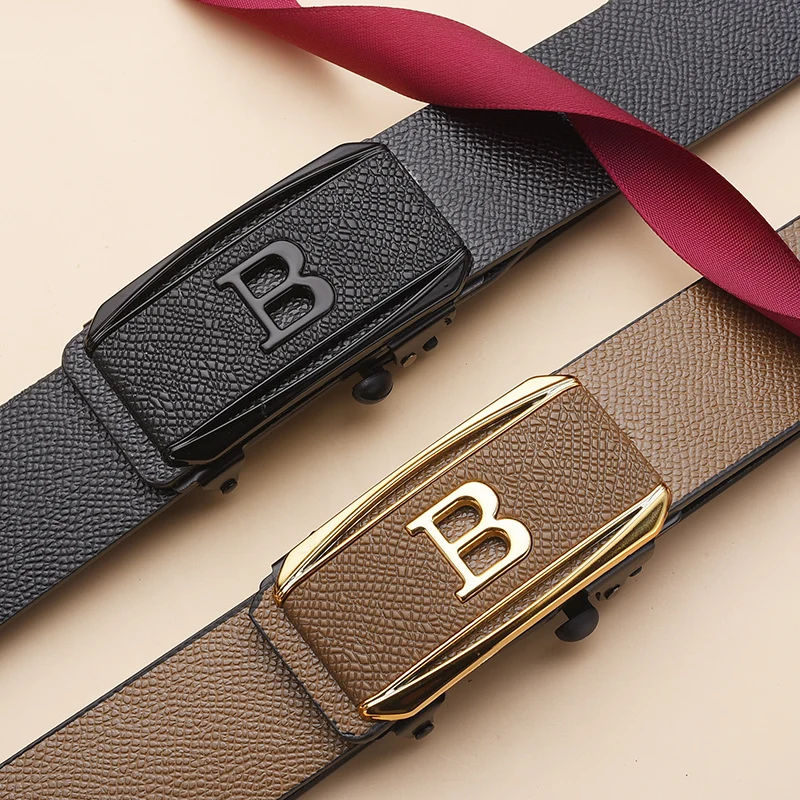 New Fashion Men's Crocodile Pattern Automatic Buckle Belt With Casual Pants Business Belt High-quality Men's Belt Accessories